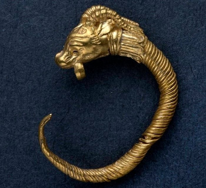 A gold earring