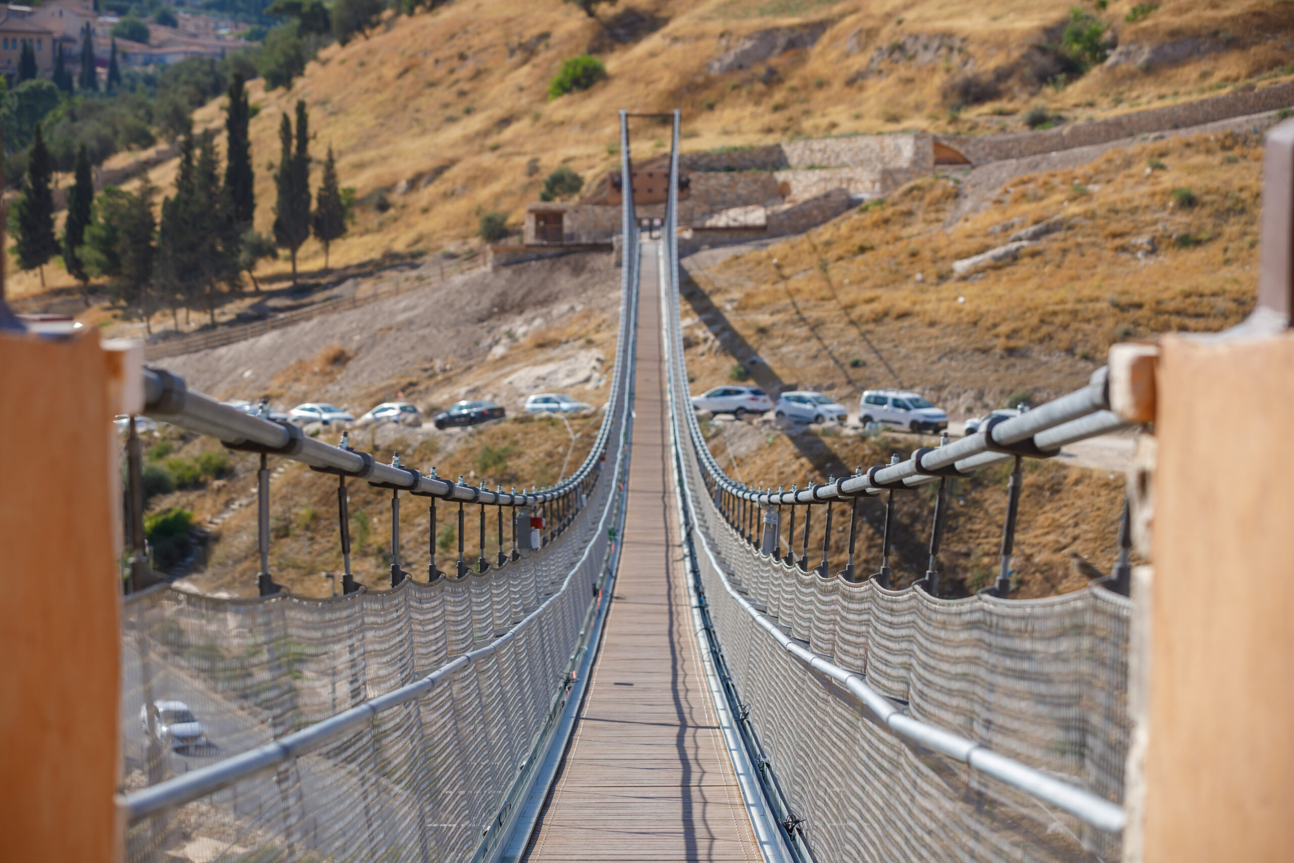 The suspension bridge in Jerusalem