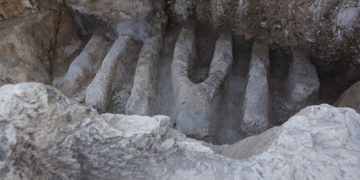 The complex of the northern canals that were uncovered in the city of David. Photo: Eliyahu Yanai